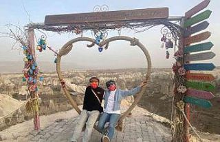 Kapadokya’da turistlere rüzgar engeli