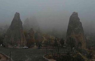 Kapadokya’da yoğun sis nedeniyle balon uçuşları...