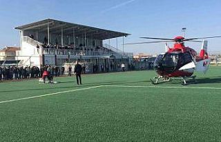 Konya’da devre arasında helikopter ambulans sahaya...