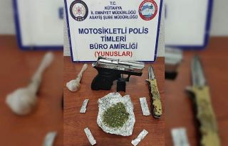 Kütahya’da uyuşturucu madde ve ruhsatsız tabanca...