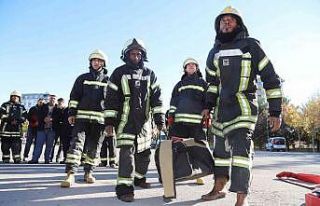 Libyalı itfaiyeciler Konya’da eğitim alıyor