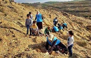 Manisalı hafızlar gelecek için 100 fidan dikti