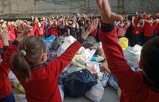 Minik öğrencilerden sıfır atık projesine destek