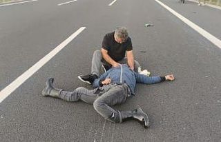 Motosiklet grubunu kahreden kaza