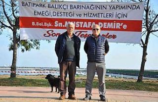 Olta balıkçılarından Başkan Demir’e pankartlı...