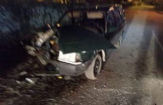 Otomobil, buğday dikim makinesine çarptı