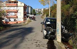 Otomobil elektrik direğine çarptı: 1 yaralı