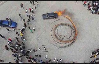 (ÖZEL) Drift gösterisi bir anda alevli gösteriye...