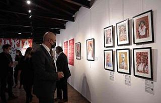 "Party 21. Yüzyılda" resim sergisi sanatseverleri...