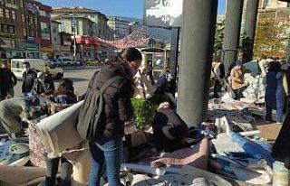 Sabah erkenden halı almaya koştular