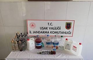 Sahte alkol üreten şüpheli jandarmaya yakalandı