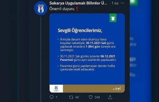 Sakarya’da üniversitelerde eğitime lodos arası