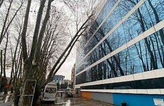 Sarıyer’de çatılar uçtu ağaçlar devrildi