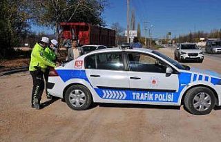 Simav’da radarlı trafik kontrolü