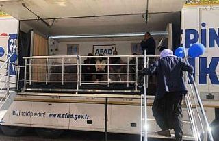 Simülasyon tırında afet eğitimi