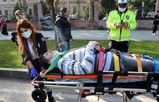 Trafik kazasında 1 motosiklet sürücüsü yaralandı