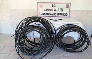 130 metre kablo çalan 3 kişi jandarmaya yakalandı