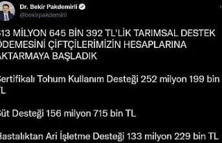 613 milyon liralık destek ödemesi çiftçilerin...