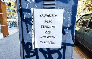 Ağaç diplerine çöp bırakılmaması için yalvardı