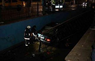 Ağacı yerinden söküp kanala uçtu