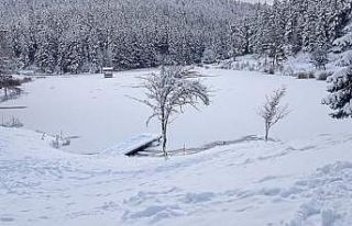 Akgöl buz tuttu, kartpostallık görüntüler oluştu