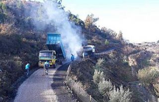 Alanya’da yol yapım çalışmaları
