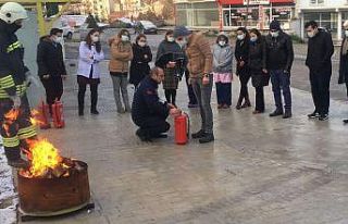 Altınova İtfaiyeden sağlıkçılara eğitim
