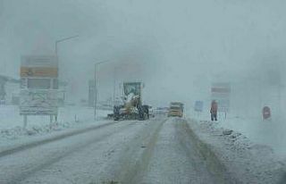 Ardahan’da tır geçişine kar engeli