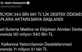 Bakan Pakdemirli: “138 milyon 343 bin liralık destek...