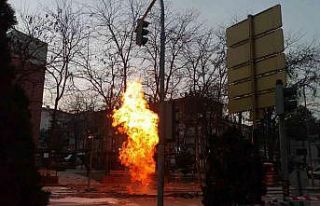 Başkent’te doğalgaz borusu patladı