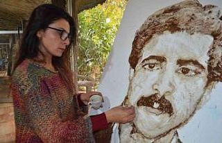 Batman’da kahve telvesi ve iğneyle yapılan resimlerden...