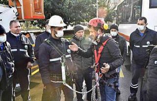 Belediye personeline yüksekte çalışma eğitimi