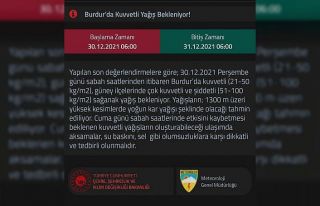 Burdur’da kuvvetli yağış uyarısı