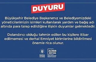 Bursa Büyükşehir Belediyesi’nden uyarı