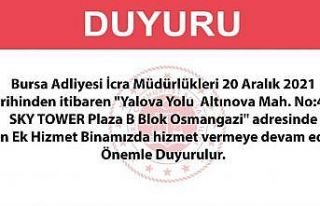 Bursa İcra Müdürlükleri taşınıyor