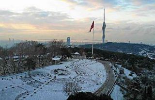 Çamlıca Tepesi beyaza büründü