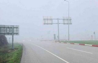 Çan’da sis sürücülere zor anlar yaşattı