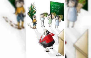 Çeşmeli öğretmenin karikatürü dünyanın ilk...