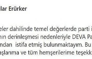 DEVA Partisi Aydın İl Başkanı istifa etti