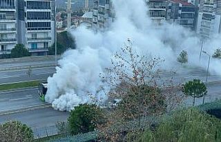 Egzoz dumanı Antalya yolunda ulaşımı aksattı