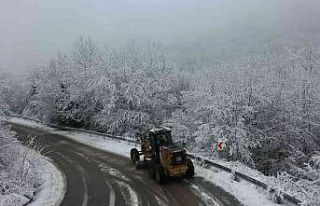 Ekipler lapa lapa yağan kar ile işte böyle mücadele...