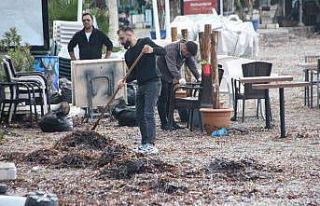Fırtına sonrası temizlik yapıldı
