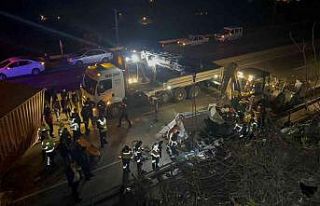 Freni patlayan tır bir evin bahçe duvarını yıkıp...