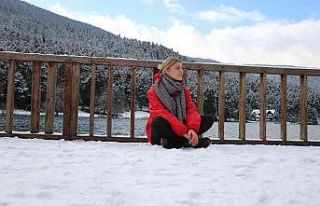 Gölcük Tabiat Parkı’nda kar güzelliği