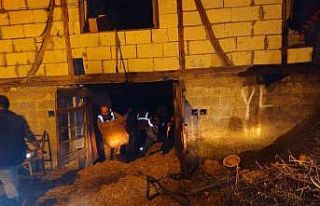 İki katlı evin odunluğunda yangın çıktı