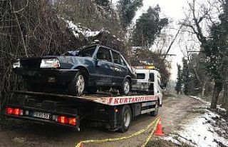 İki kişiye mezar olan otomobil uçurumdan çıkarıldı