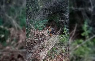 iş makinesi şarampole yuvarlandı: 1 yaralı