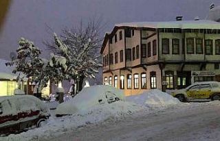 Kar yağışı Küre’de kartpostallık görüntüler...