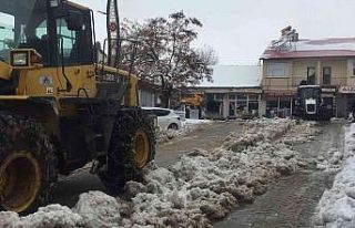 Karlıova’da yağan kar, kamyonlarla ilçe dışına...