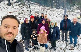 Kazdağları’nda kar keyfi yaşadılar